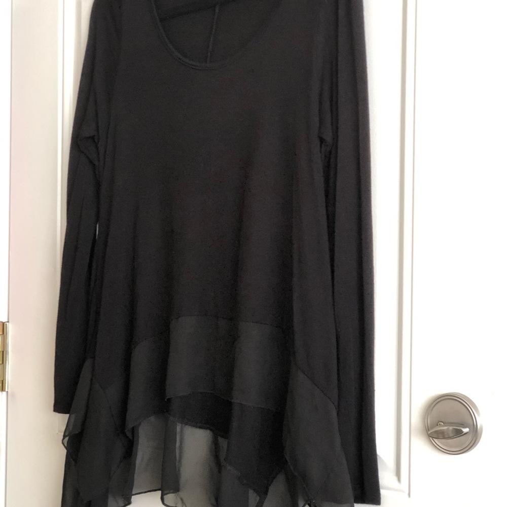 Black Top with Sheer Bottom